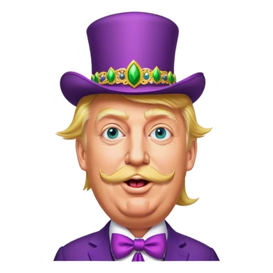 Donald trump dancing at Mardi Gras with a large moustache  sticker
