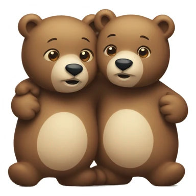 Two bears hugging each other  sticker