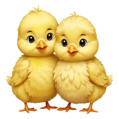 Two baby chicks cuddling sticker