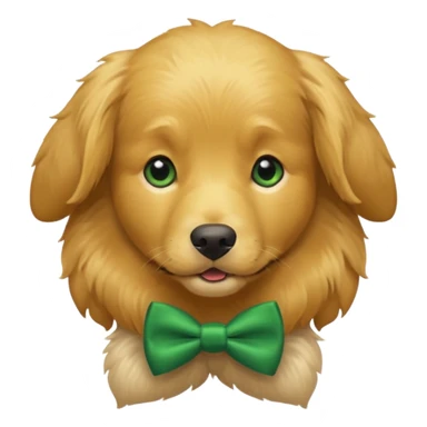 dog with a green bow tie sticker