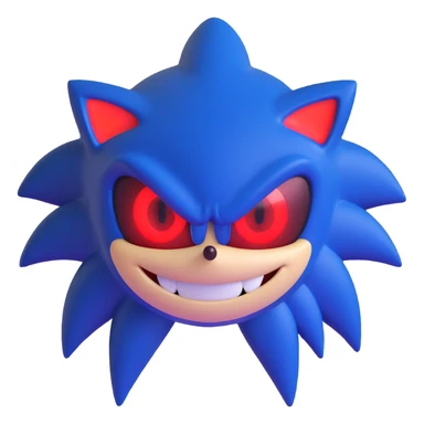 Sonic.exe, the creepy version of Sonic the Hedgehog, with red glowing eyes, sinister smile, and dark aura sticker