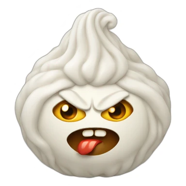 khinkali dish with angry face sticker