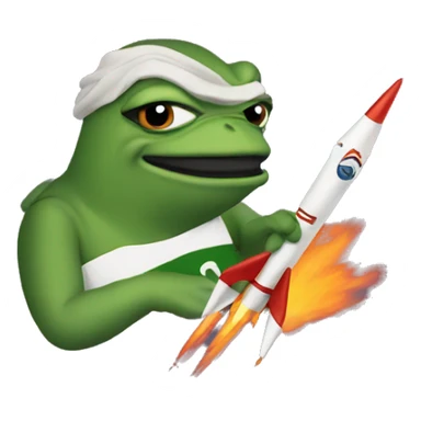 pepe with rocket  sticker