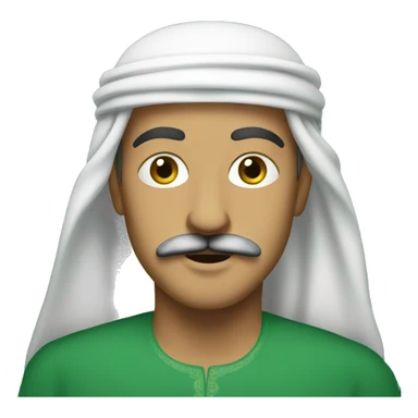 An Arab with a mustache and a green background  sticker