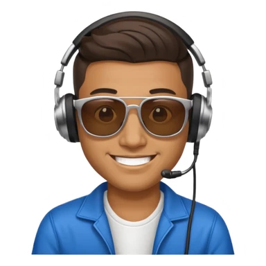 dj man with sunglasses sticker