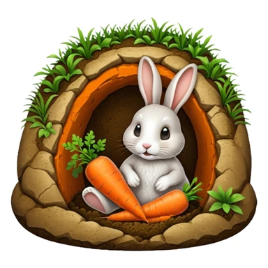 Rabbit burrow, carrot outside sticker
