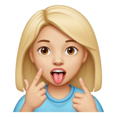 fille doigt entre les dents tire la langue sticker