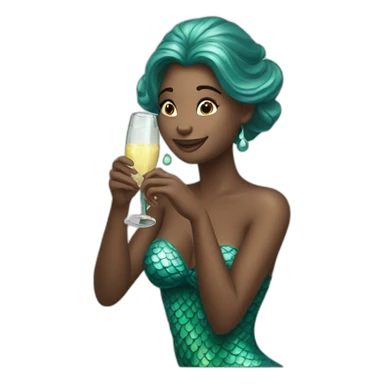 Mermaids drinking champagne sticker