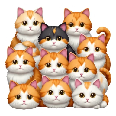 Herd of cats eating sticker