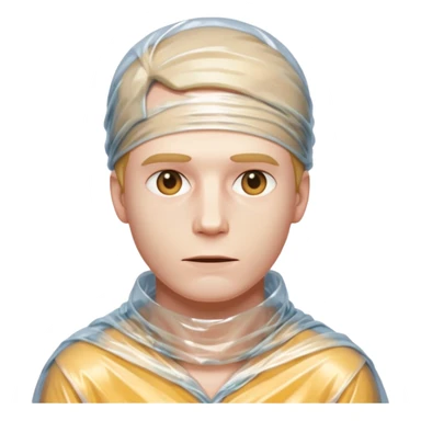 male body wrapped in plastic wrap sticker