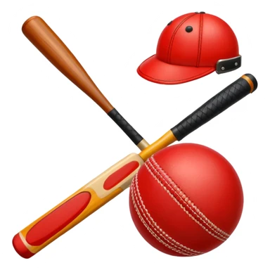 criket ball and bat sticker