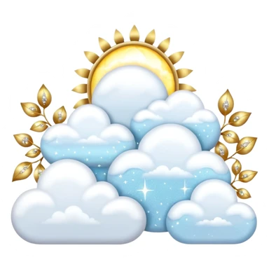 White and glittery gold with marble stones, vines, divine, heavenly, spiritual, pure, glowing, cute clouds, sunshine, sparkly, beautiful, elegant, luxurious, pretty, aesthetic scenery scene picture   sticker