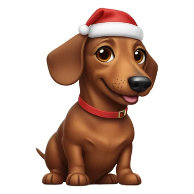 Sausage Dog smiling christmas sticker