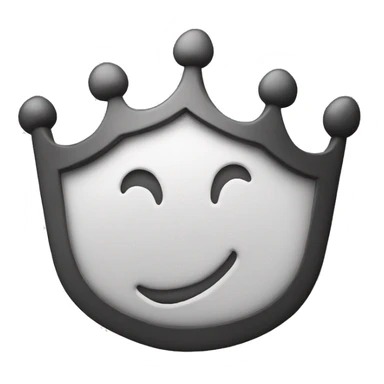 The letter C with a simple crown on it 2D blackand white sticker