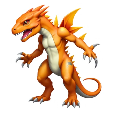  Cool Edgy Shiny Futuristic Ethereal Legendary Greymon-Digimon-Charmeleon-Reptile full body sticker