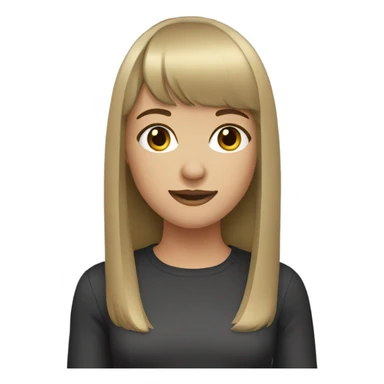 girl with dark blonde hair and straig bangs  sticker