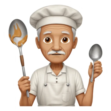 old man kitchen worker sticker
