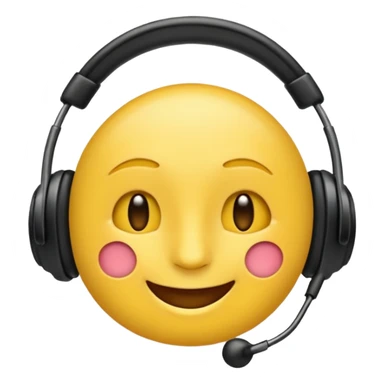 un emoji qui écoute de la musique  avec un léger sourire sticker