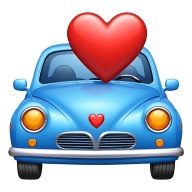 Blue car with heart sticker