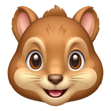squirrel face emoji, cheerful and excited, sparkling eyes, close-up sticker