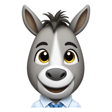 Smilling donkey man dress shirt sticker