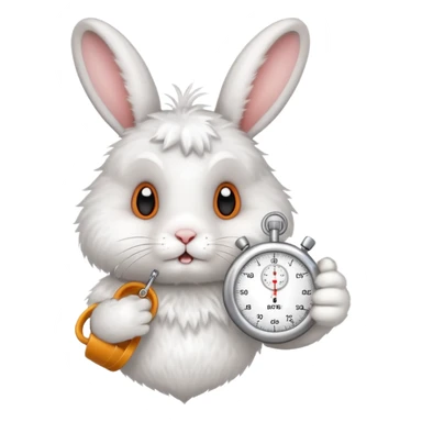 rabbit holding a stopwatch sticker