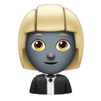 robot judge with a wig sticker