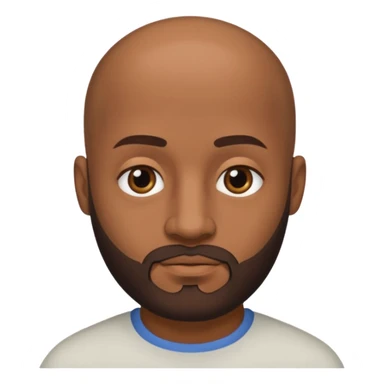 Hombre marrón pelado con barba y ojos negros sticker