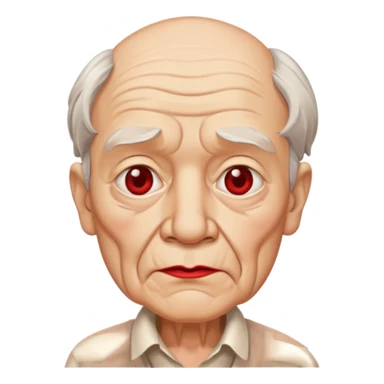 old man with lipstick sticker