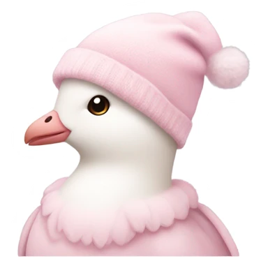 light pink beautiful magestic dove wearing light pink and winter hat  sticker