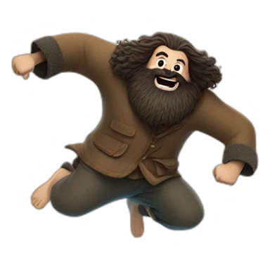 Hagrid jumping into a swimming pool sticker