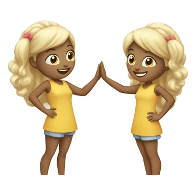 2 girls high-fiving each other sticker