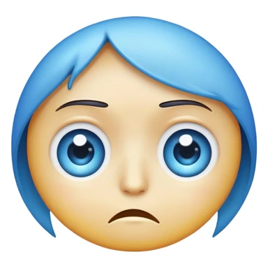 Cute eye emoji plus sad face sticker
