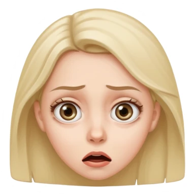 A realistic waist-up portrait of a frightened woman sticker