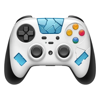 white game controller shattered sticker