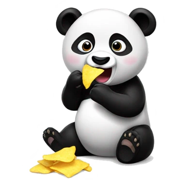 Panda eating chips sticker