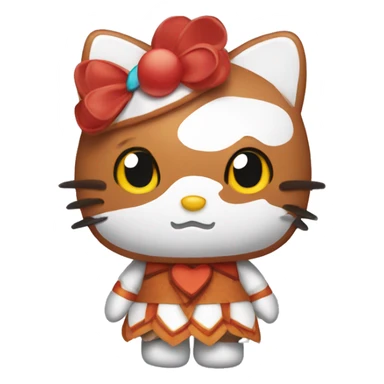 Hello kitty wearing a turkey costume  sticker
