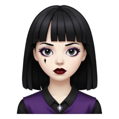 Faça uma zumbi com franja da subcultura gothc com o olho preto ela  sticker