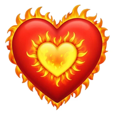 Fiery red heart sticker