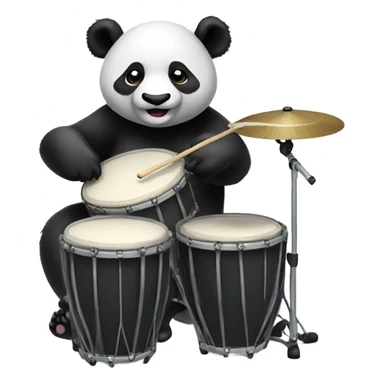 Panda playing the drums  sticker