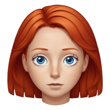 red hair big blue eyes sticker