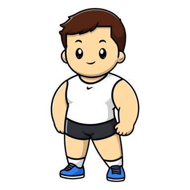 athlete with white skin and curvy brown hair sticker