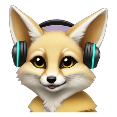 Fennec Fox as a DJ sticker