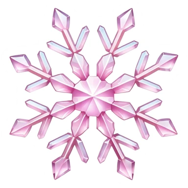 Pastel Pink crystal gemstone snowflake  sticker