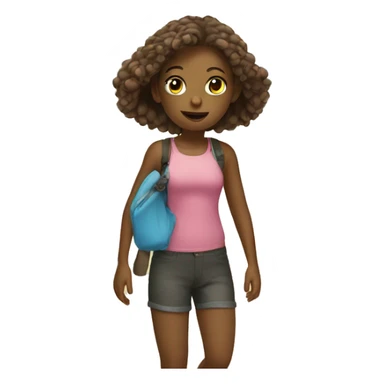 Girl go to a beach sticker