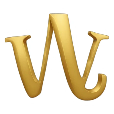 Gold letter W sticker