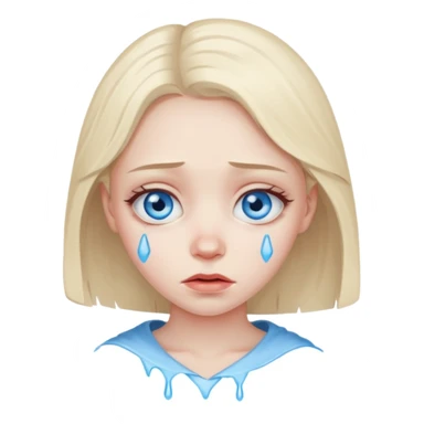 blue eyed girl with broken heart sticker