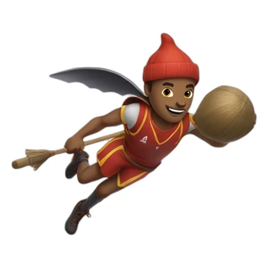quidditch player flying on the broom sticker