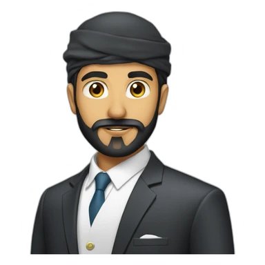 omani cfo with black beard sticker