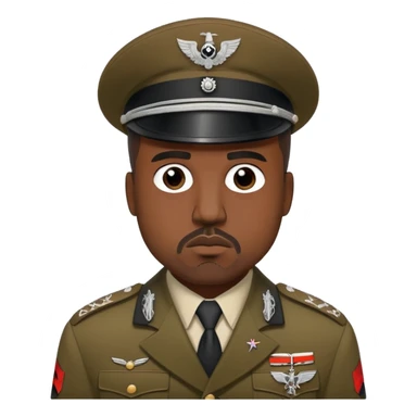 Kanye west in 1940s German War uniform sticker